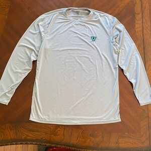 Vissla Twisted Long Sleeve Surf Tee Shirt Mens Rash Gray UV Protection Medium